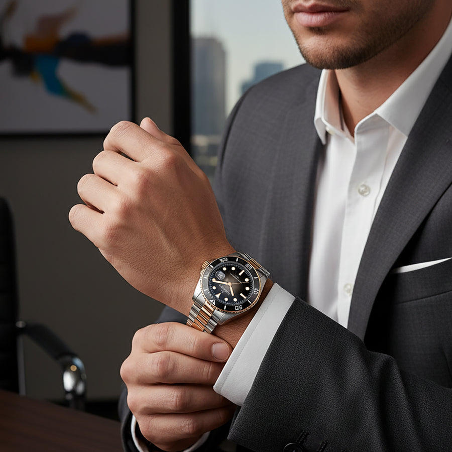 LUMINA Analog Silver Rose Gold