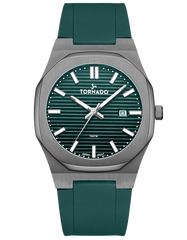 SPECTRA Analog Silicon Watch - Green Gun Metal