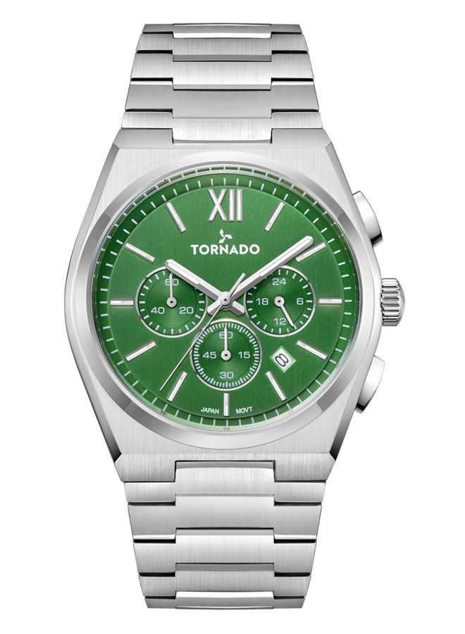 Tornado Aurora Nova Men's Multi Function Green Dial Watch - T24105-SBSH