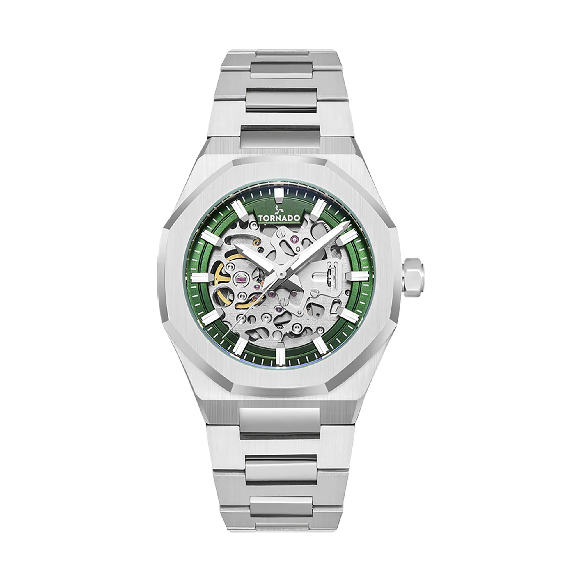 Shop Tornado Watch for Men US, AUTONOVA Automatic Silver Green Watch ...