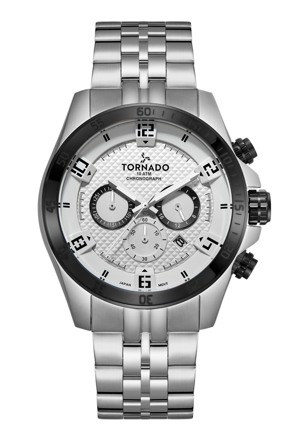 Tornado CELESTIA CHRONO Men's Chronograph White Dial Watch - T3149B-YBSW