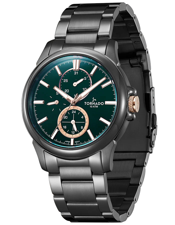 Green + Gun Metal