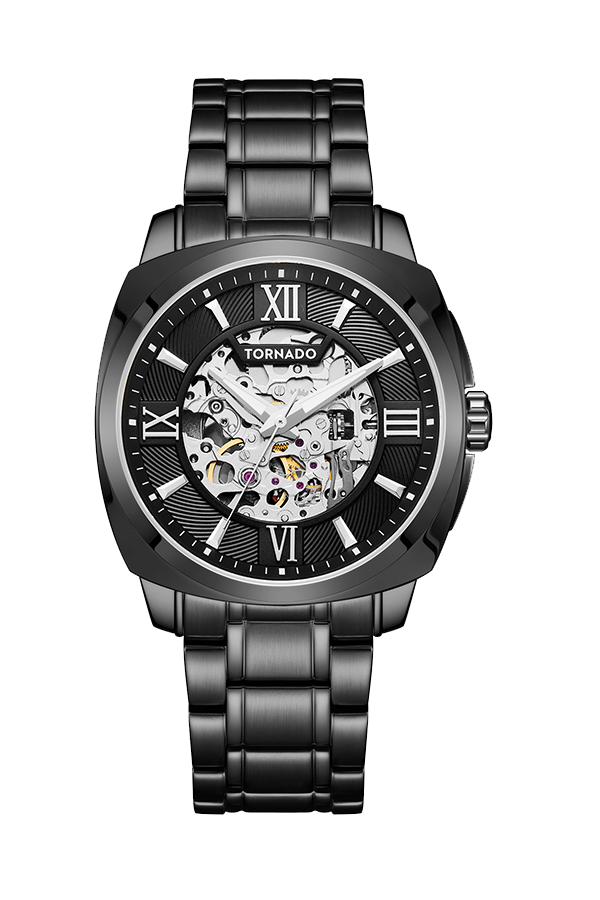 Tornado  Men's Automatic Black Dial Watch - T7316-BBBBW