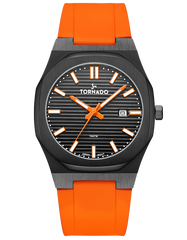 SPECTRA Analog Silicon Watch - Black Orange