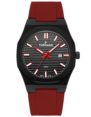 SPECTRA Analog Silicon Watch - Black Red