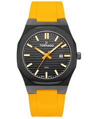SPECTRA Analog Silicon Watch - Black Yellow